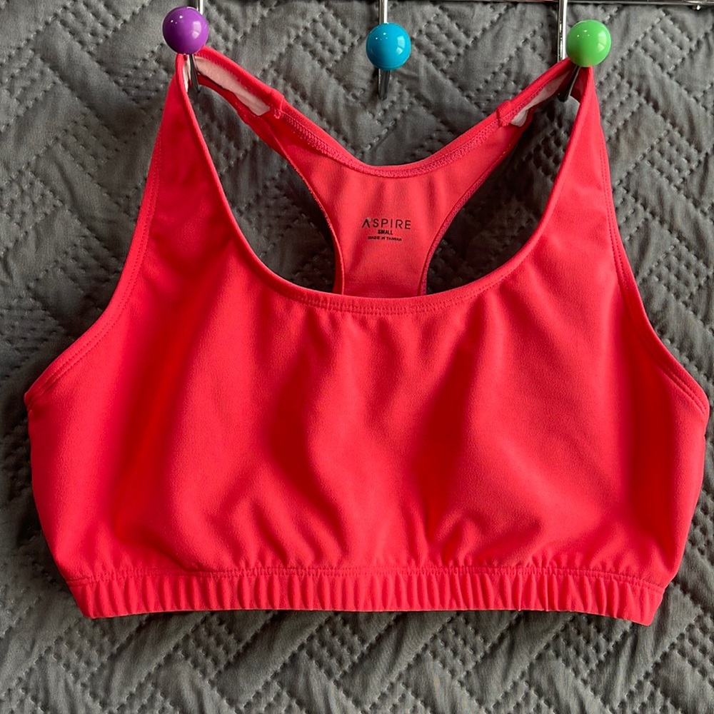 ASPIRE Melon Pink Racerback Athletic Yoga Sports Bra